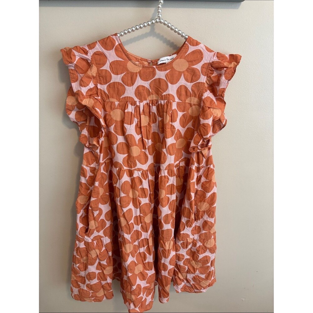 Jacquie the label size medium Orange Floral Ruffle Dress